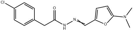 Benzeneacetic  acid,  4-chloro-,  [[5-(dimethylamino)-2-furanyl]methylene]hydrazide  (9CI) Struktur