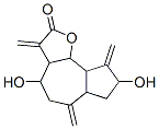 Dodecahydro-4,8-dihydroxy-3,6,9-tris(methylene)azuleno[4,5-b]furan-2-one Struktur