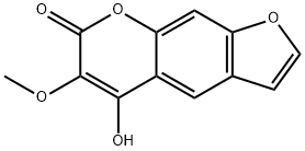 5-Hydroxy-6-methoxy-7H-furo[3,2-g][1]benzopyran-7-one Struktur