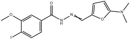 Benzoic  acid,  4-iodo-3-methoxy-,  [[5-(dimethylamino)-2-furanyl]methylene]hydrazide  (9CI) Struktur