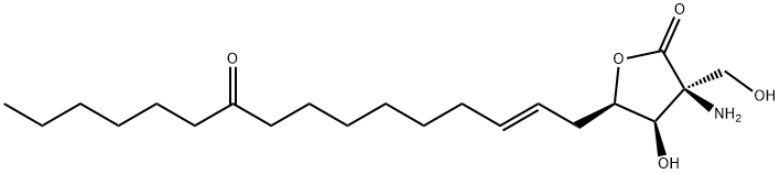 3-Amino-4,5-dihydro-4-hydroxy-3-(hydroxymethyl)-5-(10-oxo-2-hexadecenyl)-2(3H)-furanone Struktur