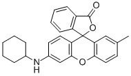 6'-(cyclohexylamino)-2'-methylspiro[isobenzofuran-1(3H),9'-[9H]xanthene]-3-one Struktur