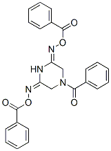 4-Benzoyl-2,6-piperazinedione bis(O-benzoyl oxime) Struktur