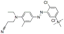 4-chloro-3-[[4-[(2-cyanoethyl)ethylamino]-m-tolyl]azo]-N,N,N-trimethylanilinium chloride Struktur