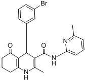 4-(3-bromophenyl)-2-methyl-N-(6-methyl-2-pyridinyl)-5-oxo-1,4,5,6,7,8-hexahydro-3-quinolinecarboxamide Struktur