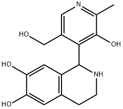 1-(2-methyl-3-hydroxy-5-hydroxymethyl-4-pyridyl)-6,7-dihydroxy-1,2-3,4-tetrahydroisoquinoline Struktur