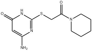 2-(2-OXO-2-(PIPERIDIN-1-YL)ETHYLTHIO)-6-AMINOPYRIMIDIN-4(1H)-ONE Struktur