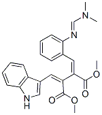 2-[[2-[[(Dimethylamino)methylene]amino]phenyl]methylene]-3-(1H-indol-3-ylmethylene)succinic acid dimethyl ester Struktur