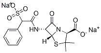 disodium [2S-[2alpha,5alpha,6beta(S*)]]-3,3-dimethyl-7-oxo-6-(phenylsulphonatoacetamido)-4-thia-1-azabicyclo[3.2.0]heptane-2-carboxylate Struktur