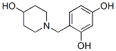 1,3-Benzenediol, 4-[(4-hydroxy-1-piperidinyl)methyl]- (9CI) Struktur