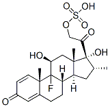 9-fluoro-11beta,17,21-trihydroxy-16alpha-methylpregna-1,4-diene-3,20-dione mono(hydrogen sulphate)  Struktur