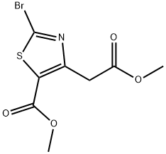 Methyl 2-bromo-4-(2-methoxy-2-oxoethyl)thiazole-5-carboxylate Struktur