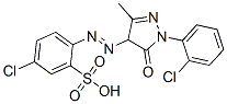 5-chloro-2-[[1-(2-chlorophenyl)-4,5-dihydro-3-methyl-5-oxo-1H-pyrazol-4-yl]azo]benzenesulphonic acid Struktur