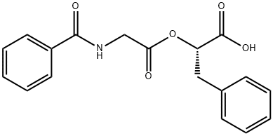 benzoylglycyl phenyllactate Struktur