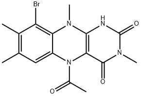 Benzo[g]pteridine-2,4(1H,3H)-dione,  5-acetyl-9-bromo-5,10-dihydro-3,7,8,10-tetramethyl- Struktur