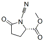 Proline, 1-cyano-5-oxo-, methyl ester (9CI) Struktur