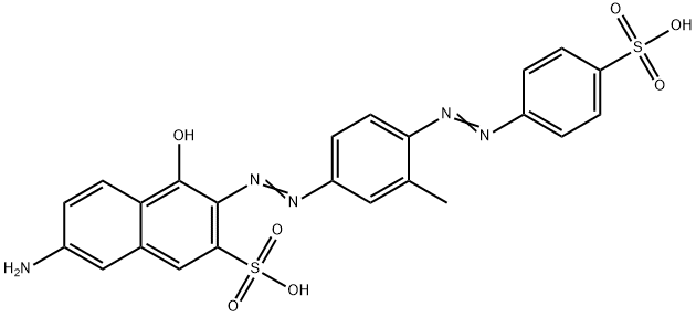 7-amino-4-hydroxy-3-[[3-methyl-4-[(4-sulphophenyl)azo]phenyl]azo]naphthalene-2-sulphonic acid Struktur