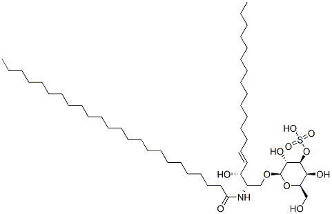 [(2R,3S,4S,5R,6R)-3,5-dihydroxy-2-(hydroxymethyl)-6-[(E,2S,3R)-3-hydroxy-2-(tetracosanoylamino)octadec-4-enoxy]oxan-4-yl] hydrogen sulfate Struktur