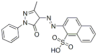 2-[(4,5-dihydro-3-methyl-5-oxo-1-phenyl-1H-pyrazol-4-yl)azo]naphthalene-1-sulphonic acid Struktur