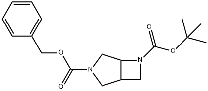 (1R,5S)-3-benzyl 6-tert-butyl 3,6-diazabicyclo[3.2.0]heptane-3,6-dicarboxylate Struktur