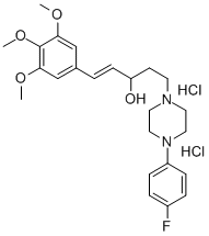 Penten-3-ol, 5-(4-(p-fluorophenyl)piperazinyl)-1-(3,4,5-trimethoxyphen yl)-, dihydrochloride Struktur