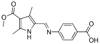 1H-Pyrrole-3-carboxylicacid,5-[[(4-carboxyphenyl)imino]methyl]-2,4-dimethyl-,3-methylester(9CI) Struktur