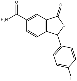 1-(4-Fluorophenyl)-1,3-dihydro-3-oxo-5-isobenzofurancarboxamide Struktur