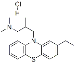 2-ethyl-N,N,beta-trimethyl-10H-phenothiazine-10-propylamine monohydrochloride Struktur