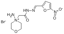 Morpholinium, amino(((5-nitrofurfurylidene)hydrazino)carbonylmethyl)-,  bromide Struktur