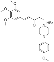 Piperazine, 1-p-anisyl-4-(2-(3,4,5-trimethoxycinnamoyl)ethyl)-, hydrob romide Struktur