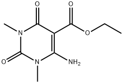 6-Amino-1,2,3,4-tetrahydro-1,3-dimethyl-2,4-dioxo-5<br>-pyrimidinecarboxylic acid ethyl ester Struktur