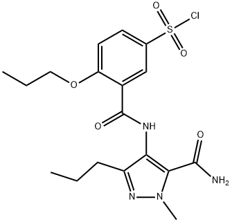 3-[[[5-(AMinocarbonyl)-1-Methyl-3-propyl-1H-pyrazol-4-yl]aMino]carbonyl]-4-propoxy-benzenesulfonyl Chloride Struktur