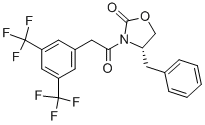 3-[[3,5-BIS(TRIFLUOROMETHYL)PHENYL]ACETYL]-4S-(PHENYLMETHYL)-2-OXAZOLIDINONE Struktur