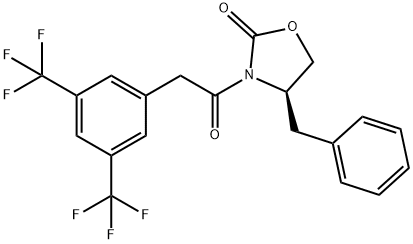 3-[[3,5-BIS(TRIFLUOROMETHYL)PHENYL]ACETYL]-4R-(PHENYLMETHYL)-2-OXAZOLIDINONE Struktur