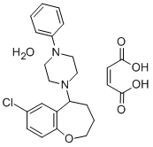 1-(8-Chloro-2,3,4,5-tetrahydro-1-benzoxepin-5-yl)-4-phenylpiperazine m aleate hydrate Struktur