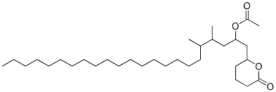 Tetrahydro-6-(2-acetoxy-4,5-dimethyltricosyl)-2H-pyran-2-one Struktur