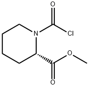 2-Piperidinecarboxylic acid, 1-(chlorocarbonyl)-, methyl ester, (2S)- (9CI) Struktur