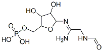 [5-[(1-amino-2-formamidoethylidene)amino]-3,4-dihydroxyoxolan-2-yl]methyl dihydrogen phosphate Struktur