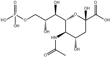 (4S,5R,6R)-5-acetamido-6-[(1S,2R)-1,2-dihydroxy-3-phosphonooxy-propyl]-2,4-dihydroxy-oxane-2-carboxylic acid Struktur