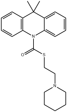 10(9H)-Acridinecarbothioic acid, 9,9-dimethyl-, S-(2-(1-piperidinyl)et hyl) ester Struktur