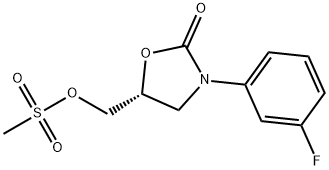 2-OXAZOLIDINONE, 3-(3-FLUOROPHENYL)-5-[[(METHYLSULFONYL)OXY]METHYL]-, (5R)- Struktur