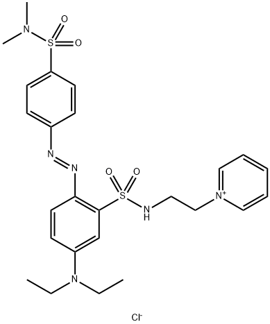 5-diethylamino-2-[4-(dimethylsulfamoyl)phenyl]diazenyl-N-(2-pyridin-1- ylethyl)benzenesulfonamide chloride Struktur