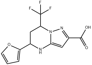 5-FURAN-2-YL-7-TRIFLUOROMETHYL-4,5,6,7-TETRAHYDRO-PYRAZOLO[1,5-A]PYRIMIDINE-2-CARBOXYLIC ACID Struktur