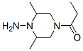 1-Piperazinamine,2,6-dimethyl-4-(1-oxopropyl)-(9CI) Struktur