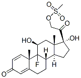 9-fluoro-11beta,17,21-trihydroxypregna-1,4-diene-3,20-dione 21-methanesulphonate  Struktur