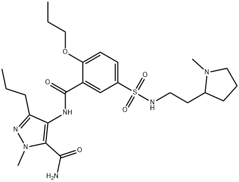 1-Methyl-4-[[5-[[[2-(1-Methyl-2-pyrrolidinyl)ethyl]aMino]sulfonyl]-2-propoxybenzoyl]aMino]-3-propyl-1H-pyrazole-5-carboxaMide Struktur