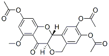 (6aR,12aR)-2,3,10-Triacetoxy-6a,12a-dihydro-8-methoxy[2]benzopyrano[4,3-b][1]benzopyran-7(5H)-one Struktur