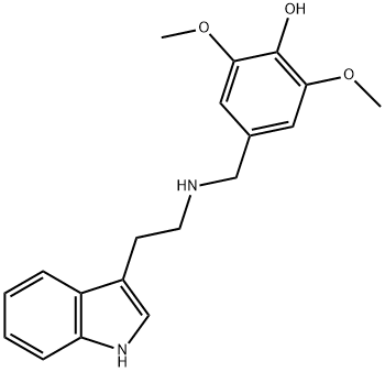 4-([2-(1H-INDOL-3-YL)-ETHYLAMINO]-METHYL)-2,6-DIMETHOXY-PHENOL Struktur