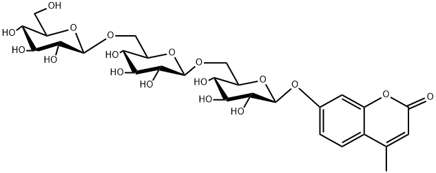 4-Methylumbelliferylb-D-gentiotrioside Struktur