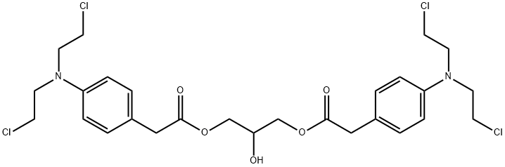 Bis[p-[bis(2-chloroethyl)amino]phenylacetic acid]2-hydroxy-1,3-propanediyl ester Struktur